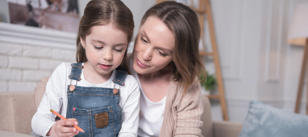 mother daughter writing